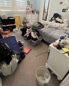 Bedroom before cleaning